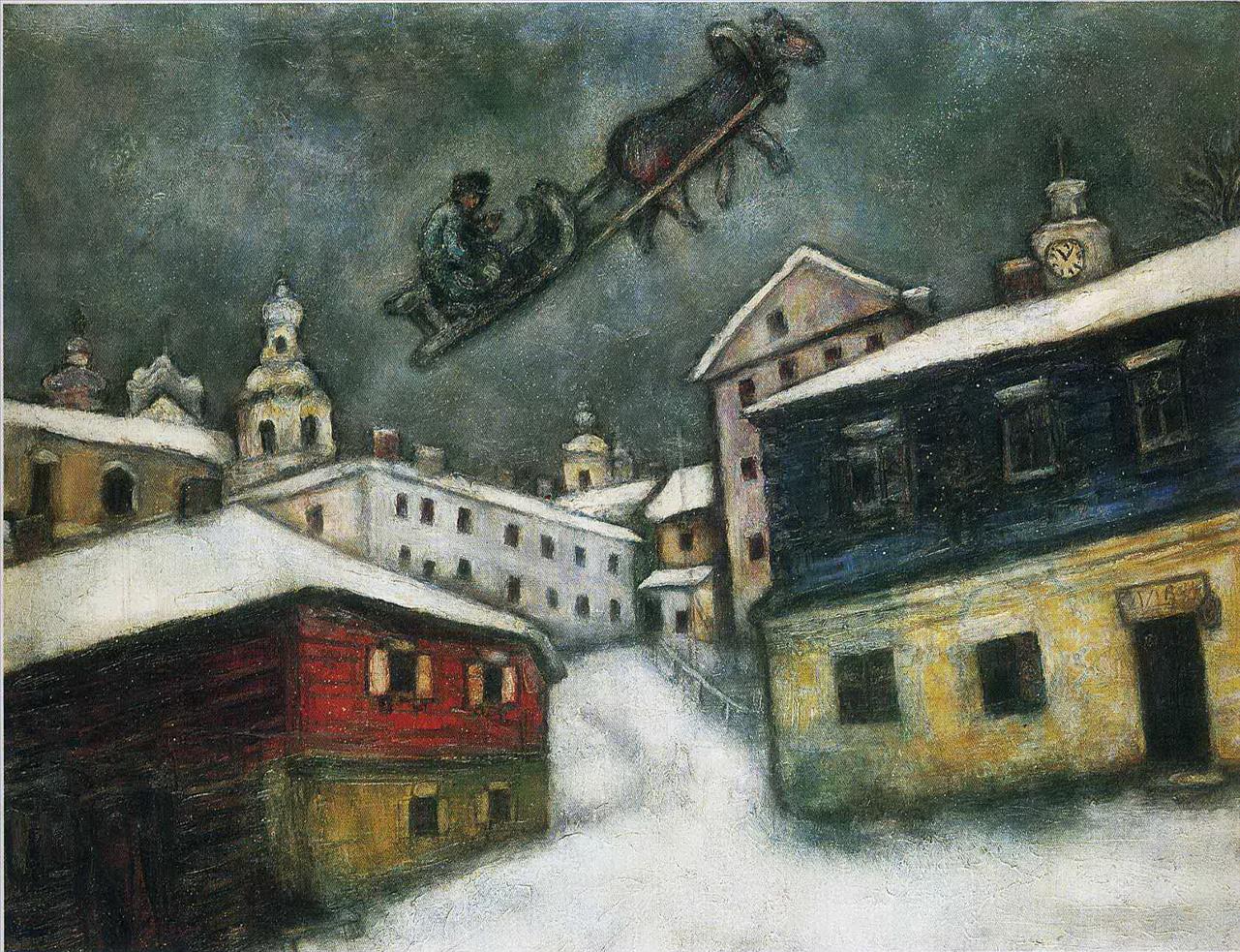 Village russe contemporain Marc Chagall Peintures à l'huile